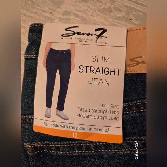Womens Sz 12 Seven7 Slim Straight Jean Jeans New NWT - Picture 2 of 6